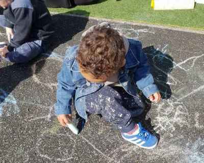drawing-outside-at-monkey-puzzle-cheshunt